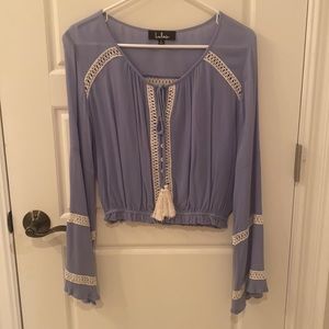 Lulus Long Sleeve Crop Top size Small